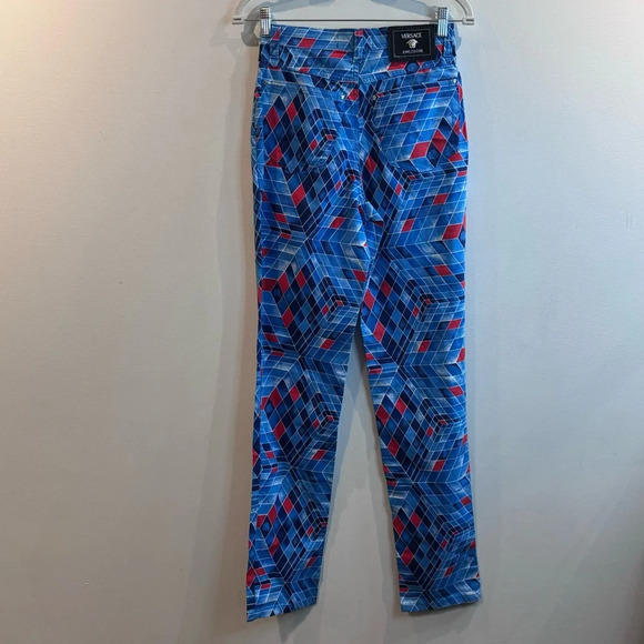 VERSACE Couture Jeans Sz 27 Vintage Geometric Print Pants Jeans  Style - Picture 3 of 13